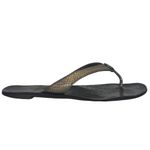 Tory Burch  Thora 2 Leather Thong Sandals Pewter Metallic Tumbled Snake Print 7 M Photo 4