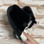 Refresh Black Fleece Lined Teddy Slippers Photo 3