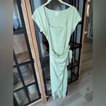 Wilfred Aritzia  Saturn Shortsleeve wrap Midi Dress short sleeve bodycon sage Photo 1