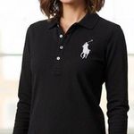 Ralph Lauren Y2K Black Slim Fit Oversized Pony L/S Polo Fits a 2/small Photo 0