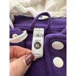 SA Hoodie Varsity Letterman Jacket XL Fleece Snap‎ Bomber Purple Unisex #UV9 Photo 5
