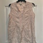 Saint Tropez West St. Tropez West 100 percent Linen Light Pink Sleeveless Embroidered Top Large Photo 1