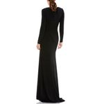 Mac Duggal  26514 Plunge Neck Pearl Keyhole Long Sleeve Gown Photo 9