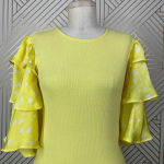 The Drop‎ @Jessicawang Polka Dot Ruffle Dress Lemon Yellow Size XS Photo 3