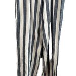 Olivaceous Blue & White Striped Low Back Sleeveless Pants Jumper Women Sz L Photo 3