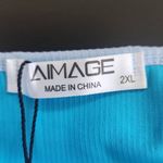 AI'IMAGE Blue Bikini with Light Blue Trim and High Waist Bottoms NWT Size 2XL Photo 11