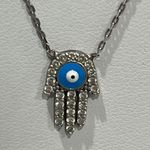 Evil Eye Hamsa Hand Necklace 925 Silver Chain Pendant Jewelry Gift Photo 0
