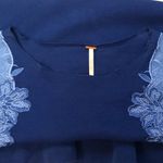 Free People  Lace Shoulder Ribbed Long Sleeve Shirt Size L Photo 5