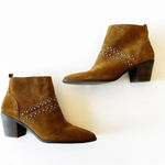 Lucky Brand  Brown Suede Studded Ankle‎ Boot Latinia Size 9.5 Coastal Cowgirl Photo 4