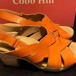 Cobb Hill by Rockport Alleah slingback wedge sandal size 9W Orange w/ cork sole Photo 3