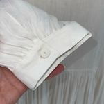 The Plavate Womens Pleated Long Sleeve Buttoned Emily Off Dress White Size Small Photo 5