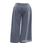 Cache Wide Leg Stretch Buttons Crop Self Belt Pant New Gray Gaucho NWT $98 Photo 5