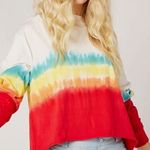 Daydreamer Free People FP Tropical
Rainbow Tie Dye Long Sleeve Top Size Medium Photo 0