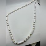Trifari VINTAGE  White Gold Rectangle‎ Square Bead Rope Necklace Photo 4