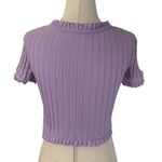 ZARA  Purple Short Sleeve Stretch Crop Top Women's Size Small | 16-14 Photo 1