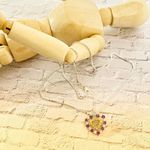 Sterling Silver Colored Cz Heart Necklace Purple Photo 1