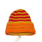 Anthropologie  Orange Ribbed Stripe Cuff Beanie One Size NEW Photo 1