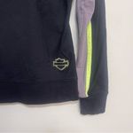 Harley Davidson Woman's Full Zip Hooded Sweater Size XS Black Neon Green White Photo 5