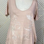 Zadig & Voltaire Top Wanda Short Sleeve Floral T-Shirt Pink White Size US Small Photo 0