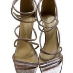 Chinese Laundry  GOLD sparkly Open Toe Metallic Strappy Heels Size 8M Photo 0