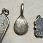 Vtg Native American Turquoise Spiny Oyster Coral Blue Lapis Sterling Pendent Lot Silver Photo 13