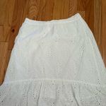 Joie  White Eyelet Embroidered Maxi Skirt Boho Coastal Cotton Ruffle Skirt Size L Photo 2