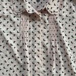 Talbots  Pink and Black Button Down Shirt Sodt Pin tuck Butterfly Shirt Photo 6