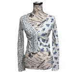 Aeropostale AERO Twist Front Flyaway Floral Crop Top Women’s S Babydoll Cottagecore Coquette Photo 1