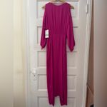ZARA NWT  Woman SS24 Satin Effect Open Back Dress Magenta, Sz Small Photo 10