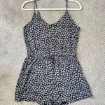 H&M Shorts Romper Dark Navy Blue White Print Photo 0