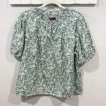J.Crew Liberty Ruffle Trim Floral Top Size XL Green Photo 0