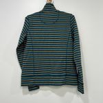 LL Bean Womens Jacket XS NWT $59 Stripe Zip Up Cotton Ultra‎ Soft Teal Knit Photo 2