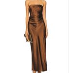 RUNAWAY THE LABEL  x REVOLVE Kristine Dress in Chocolate Small New Womens Satin Photo 8