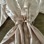 David's Bridal “Bridemaid” Champagne silky rob size L Photo 6