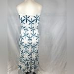 Loft white and blue starburst tie dye strapless maxi dress size medium petite Photo 5