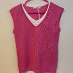 Grace Karin  Layered V Neck Sleeveless Sweater Top Shirt Bright Pink Size Small Photo 0