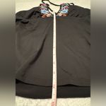 Apt. 9  Tankini - swim top - black with multi color floral embroidery - Medium Photo 9