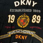 Donna Karan DKNY New York street signs 100% Silk Scarf 40" sq black gold Photo 3