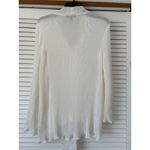 Melissa Paige  Pleated Tie Neck Blouse Shirt Ivory Long Sleeve Size L Fairy Photo 4