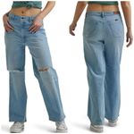 Wrangler High Rise Loose Straight Distressed Light Wash Jeans Size 12 Photo 1