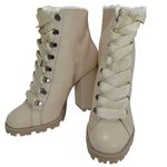 Schutz Zhara Lace-Up Boot in Eggshell Photo 3