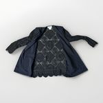 Bob Mackie Rare   Black Crochet Sleeve Longline Cardigan Orginal Line Jacket M Photo 6