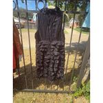 Noon Times Black Sleeveless Ruffle Neck Tiered Skirt Sheath Dress Size 14 Photo 3