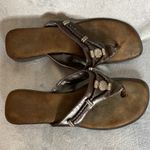 White Mountain Women’s  Brown Cezar Silver Medallion Slip-on Sandal Shoes 9 Photo 5