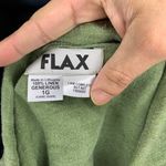 Flax  100% Linen Button Down Lagenlook Green Top Size Generous 1G Photo 2