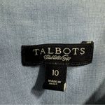 Talbots Blue Chambray Button Front Ruffle Tailored Collared Cotton Shirt Sz 10 Photo 12