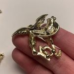 Lot Of 3 Gold Tone Christmas Holiday Brooch Pins Gold Tone Angels Photo 2