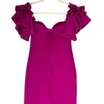 Jewel Badgley Mischka Rosette Mini Dress Pink Off The Shoulder Size 2 Cocktail Photo 4