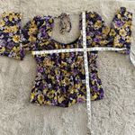 ASTR the Label Floral Cinched Waist Long Sleeve Blouse Top Size L Boho Summer Photo 8