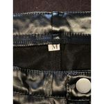 Black Faux Leather Cargo Pants Womens Medium Straight Leg Zip Pockets Utility Photo 7